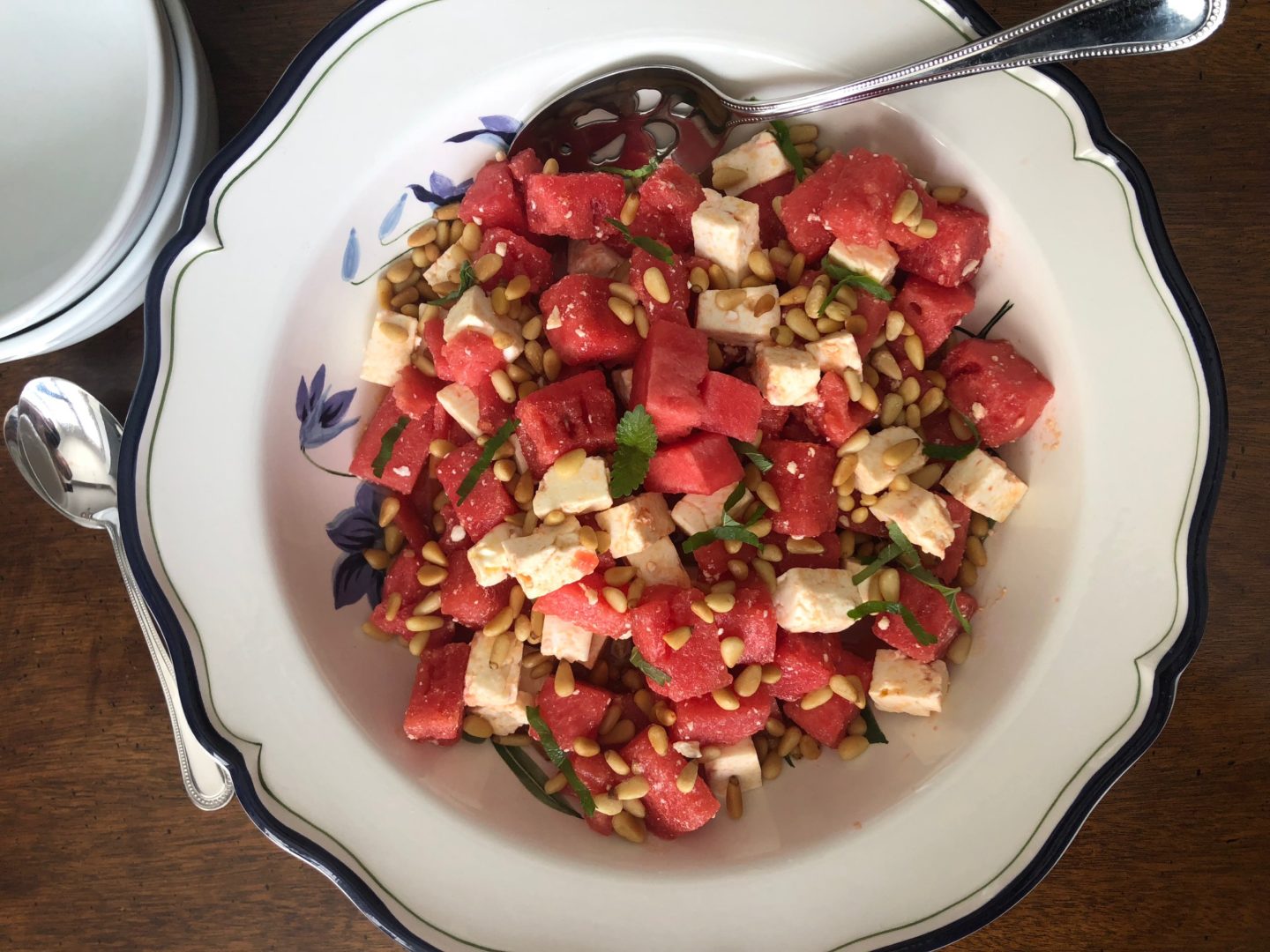 Watermelon, Feta, and Pine Nut Salad