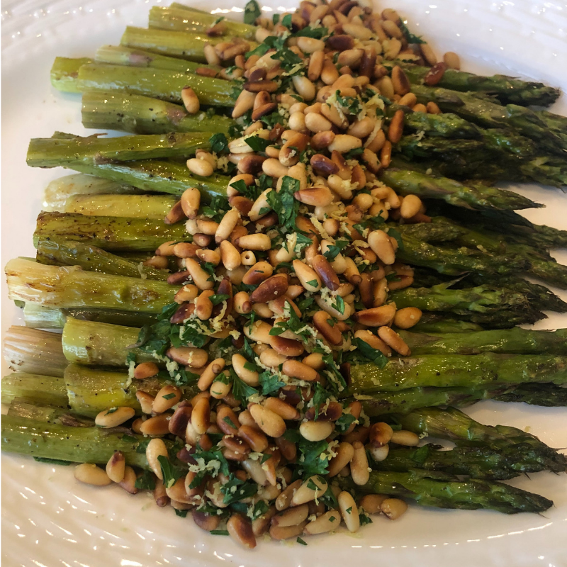 Roasted Asparagus with Pine Nuts